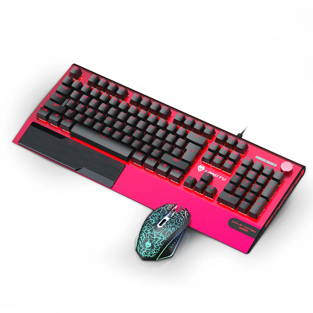 Механическая игровая клавиатура и мышь комбинированная с RGB-подсветкой 104 клавиш для ПК игрового