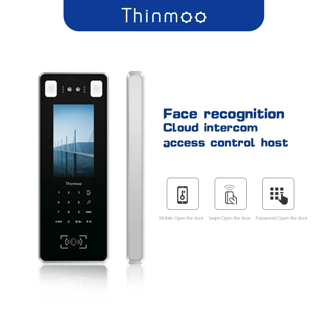 7 inch  Face & RFID  Password Identification facial recognition access control wifi apartmet intercom access control