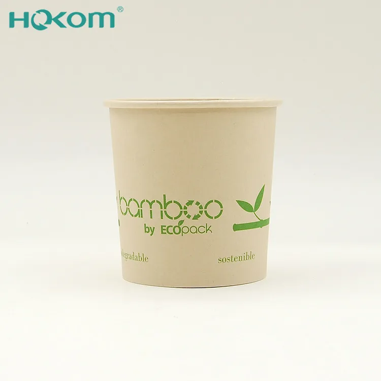 
PLA Lined Biodegradable Compostable Bamboo Fiber Paper Soup Cup 32oz 