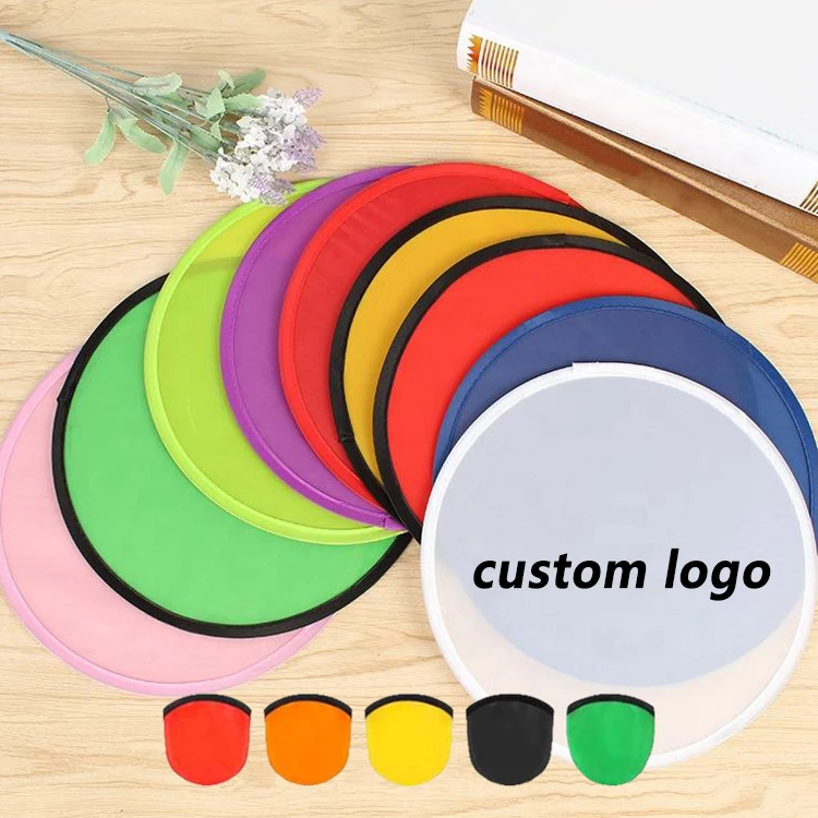 OEM ODM Factory Manufacturer Outdoor Customized Nylon Folding Hand Fan Foldable Round Flying Disc