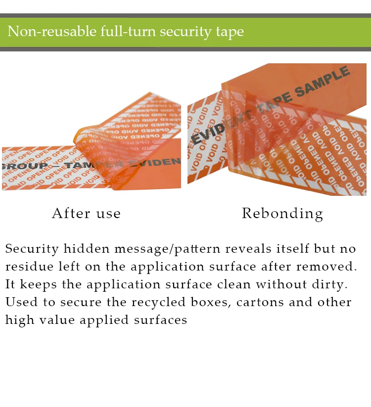 Tamper Evident Safe Custom Void Partial Transfer security sealing tape