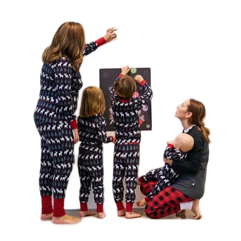 
Cheap New Personalized Matching Kids Baby Adult Christmas Knitted Pajama Sets For Family 