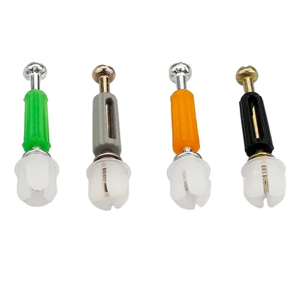 GQK Furniture Fitting Mini Fix Cam 3-1 Connector Full Set Excentric Cam Rod Bolt Plastic Dowel Pre-Inset Cabinets New listing