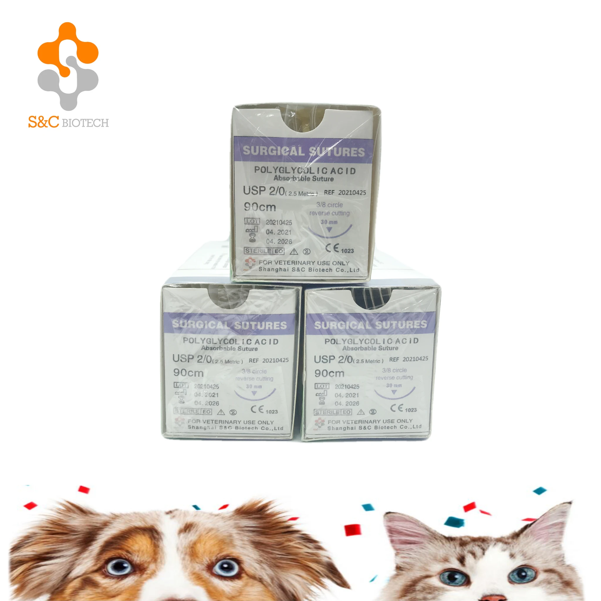 
surgical suture thread Medical disposable absorbable Polyglactin veterinary sutures manufacturer 