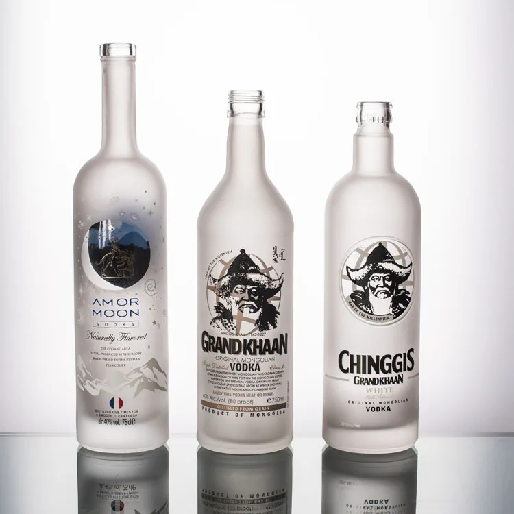 White 750ML Frosted Rum/vodka/whisky Bottle Screw Top 750 ML Glass Bottles