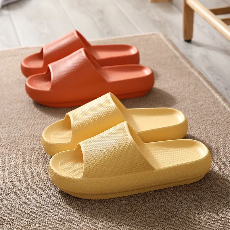 
Summer Household Female And Male Couples Cheap EVA Slides Non-slip Indoor Thick-soled Women Bathroom Slippers 