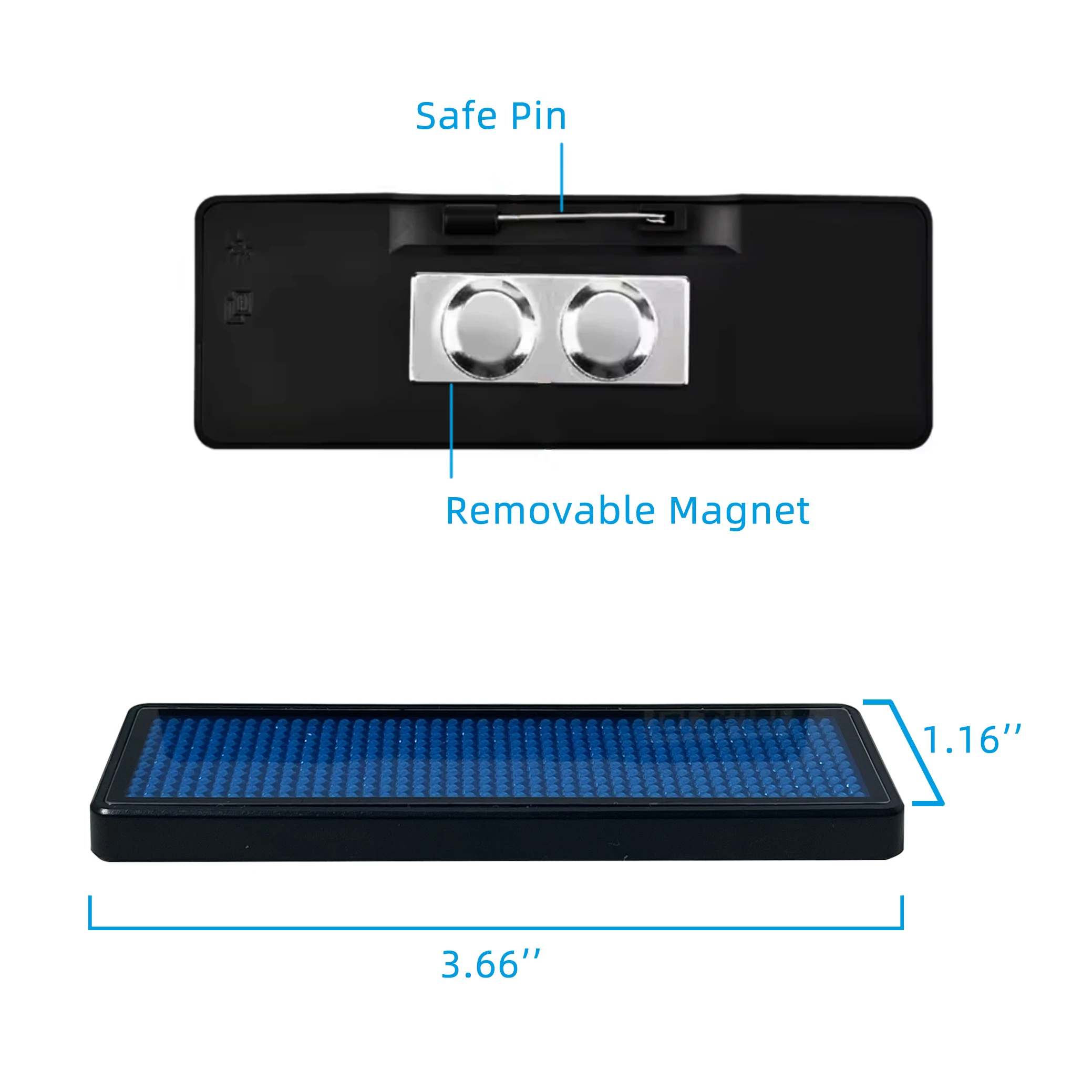 Factory Wholesale Restaurant Party Wearable Custom Employee Name Badge Message LED Flashing Badge