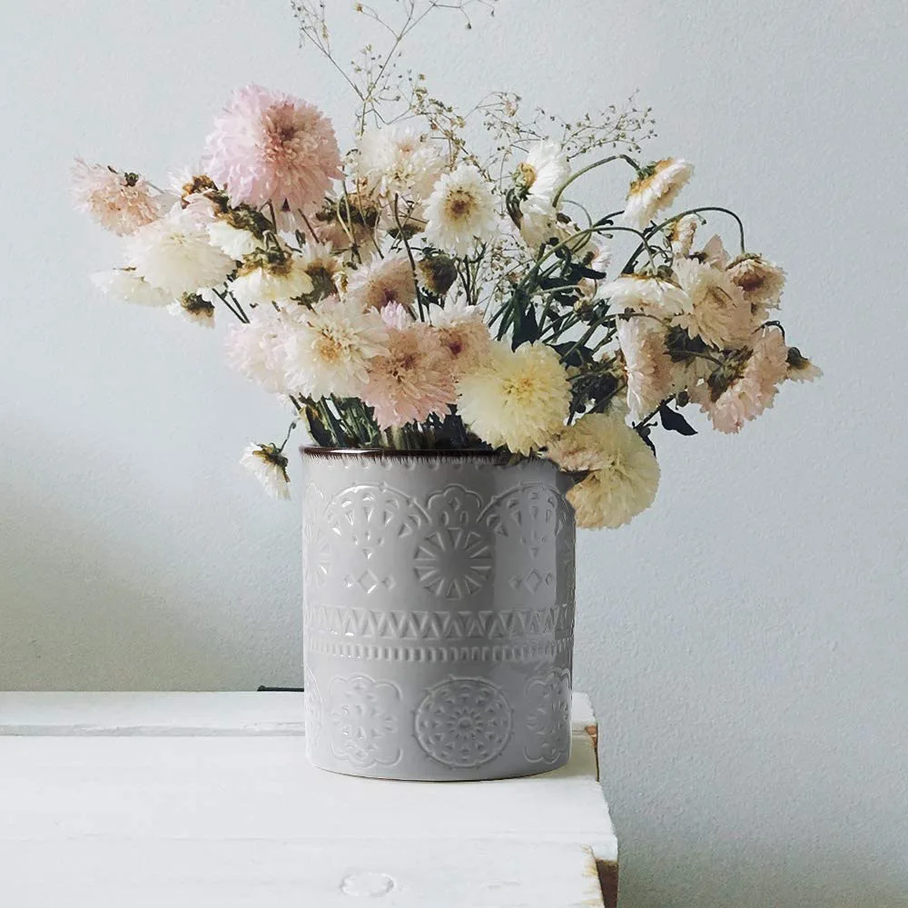 2020 New Design Custom Logo Stoneware Acrylic Wine Bucket Ceramic Ice Bucket