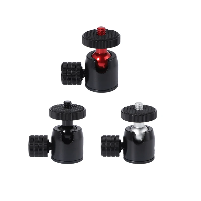 Universal Aluminum Small Tripod Ball Head with 1/4 Screw Mini Ball Head Flash Photography