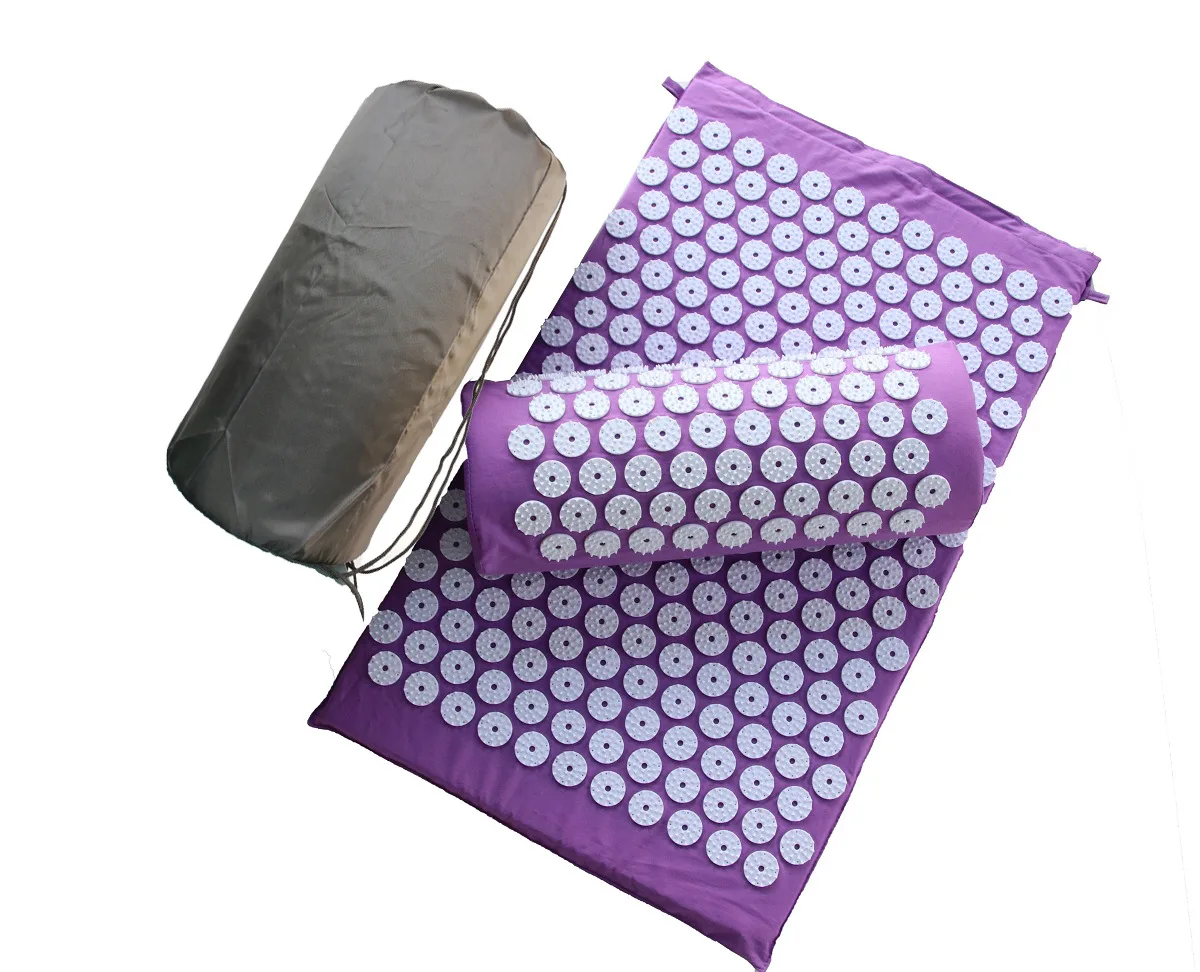 New Product Sciatic Pain Relieve Back Neck Stress Acupressure Pillowset Acupressure mat