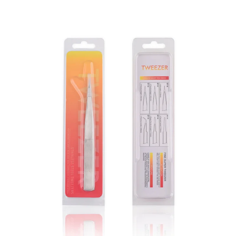 Высококачественный индивидуальный Высокоточный пинцет для бровей из нержавеющей стали