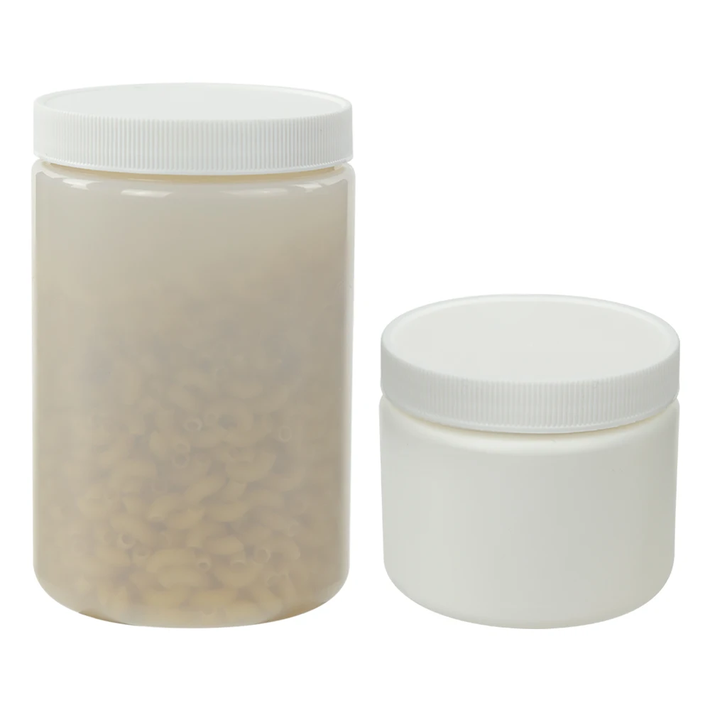 500ML White HDPE jar cylinder fitness protein powder container