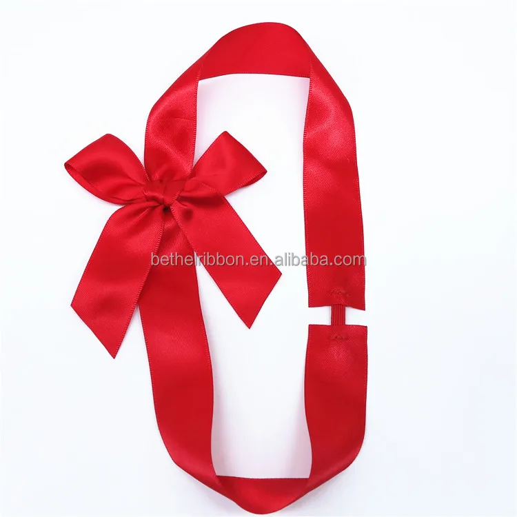 Buy Pre-tied fabric Satin Ribbon Bow With Elastic Loop for chocolate box