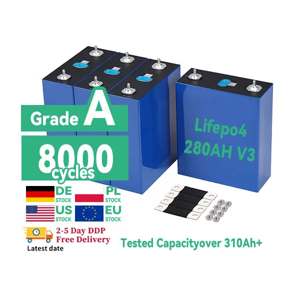 3.2V 280Ah 230Ah 105Ah 306Ah Lifepo4 8000 Cycle Basen Lifepo4 battery Cell EU Warehouse Shipment DDP delivery Free shipping