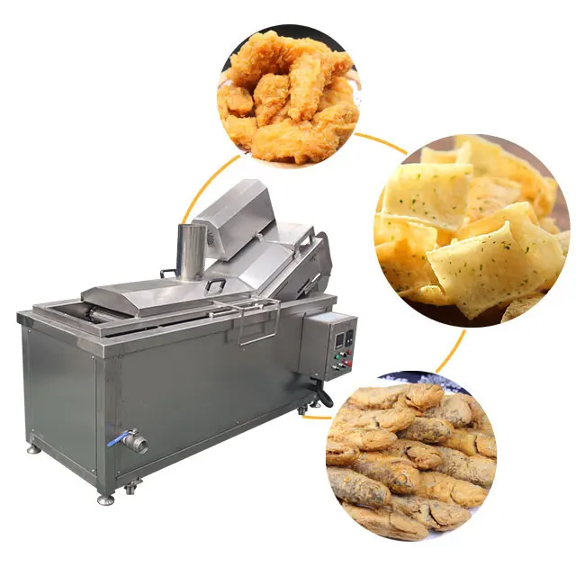 Customized High Productivity Continuous Conveyor Frying Machine Automatic Gas Electric Fryer Pork Rinds Chicken Food Shop