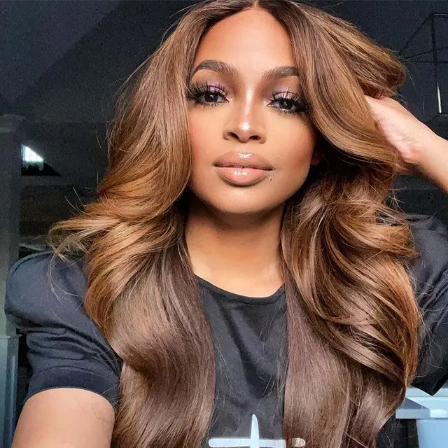 GDY Extensions Human Hair Weave Vendors Indian Wavy Hair #4 Chocolate Brown Bouncy Body Wave Bundles