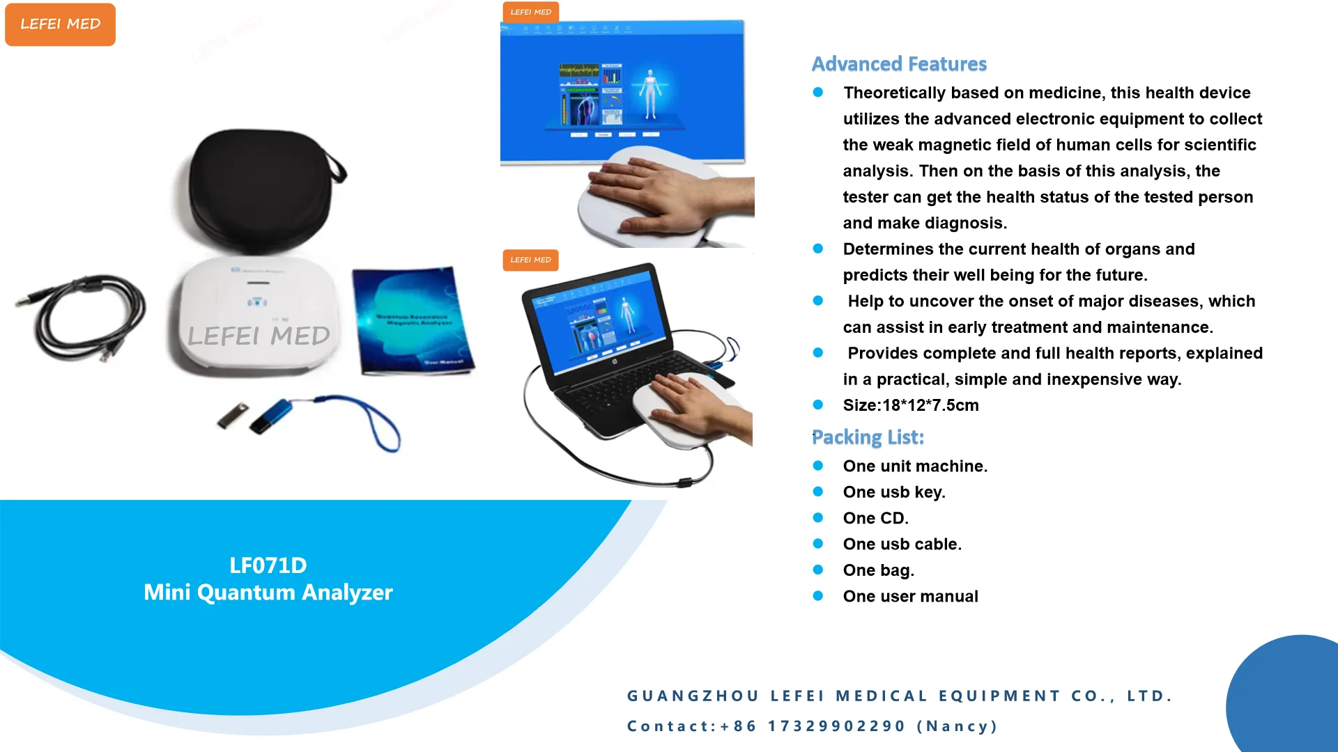 Human body Hand Touch Latest 10th generation quantum resonance magnetic quantum magnetic analyser machine for clinic use