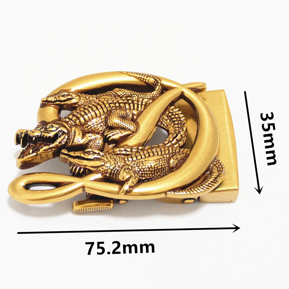 35mm inner size metal crocodile automatic belt buckle