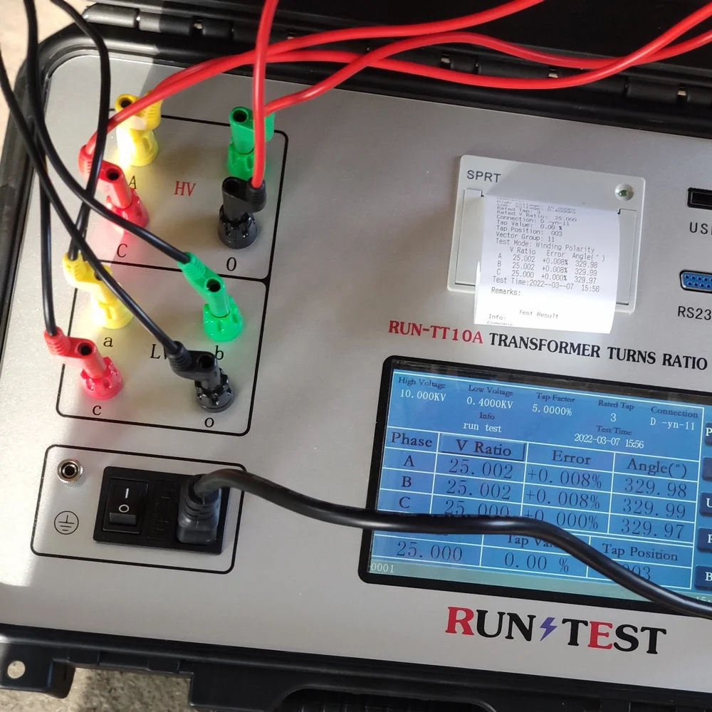 Transformer Voltage Ratio and Current Ratio Tester 3 Phase Transformer Turns Ratio TTR Tester