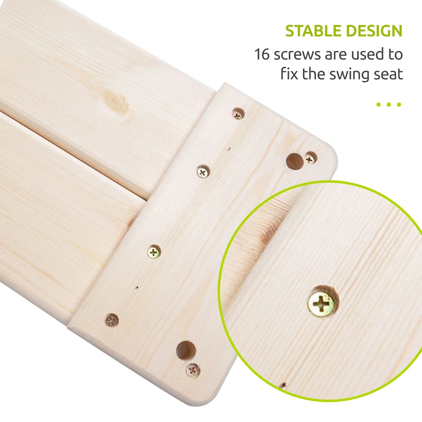 GladSwing SW201 Children Big 2pcs Wooden Swing outdoor hanging baby swing seat