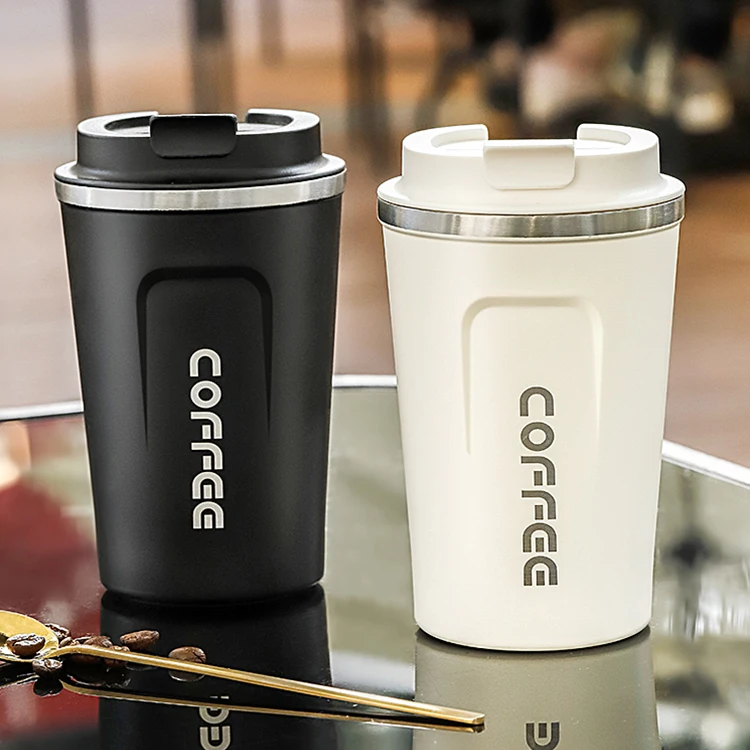 Custom Logo 380 510ml Double Wall Stainless Steel Insulated Thermos Portable Tazas De Cafe Thermals Travel Coffee Mugs