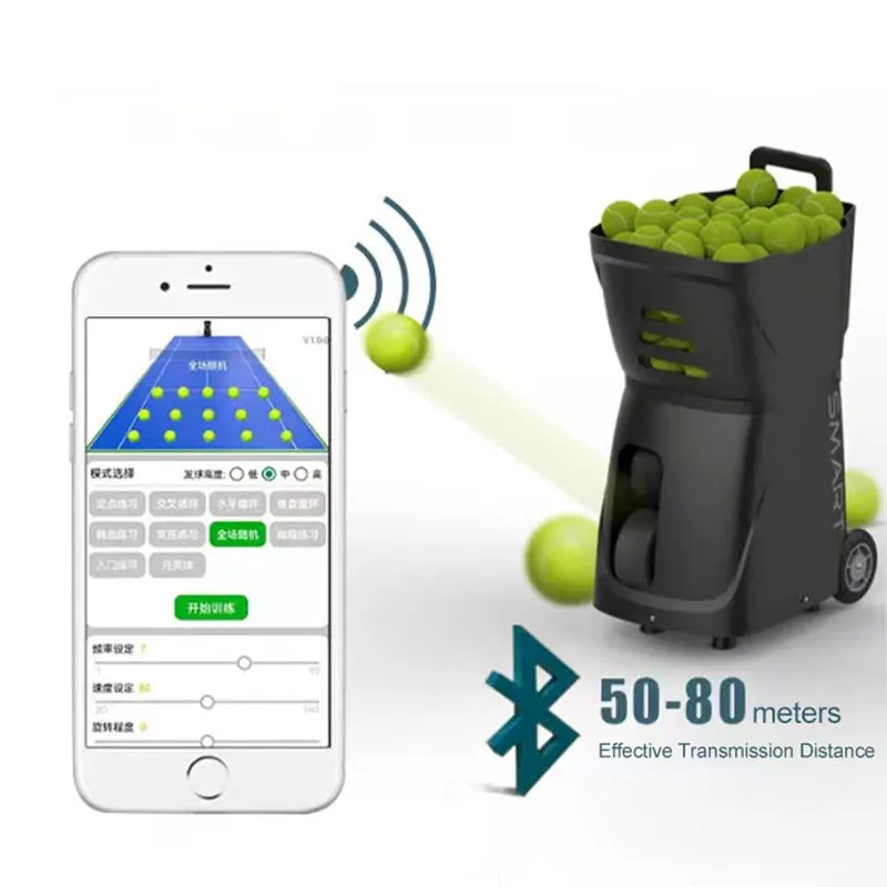 New Logo Packaging Customized Training Tennis Padel Ball Machine Smart App And Remote Control Tennis Ball Throwing Machine