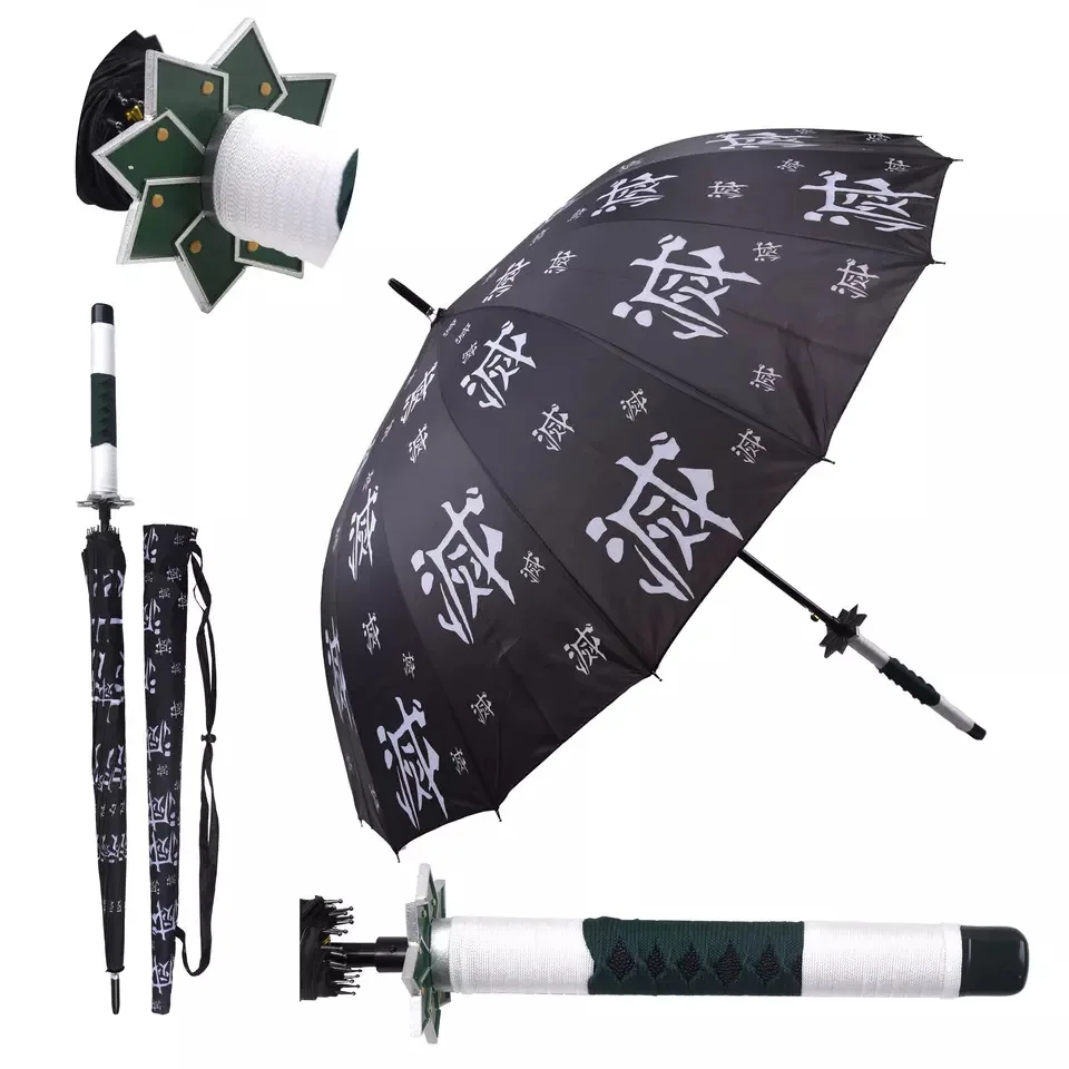 Wholesale Cheap Promotional Samurai Katana Master Sword Hilt Handle Japanese umbrella with custom brand company logo