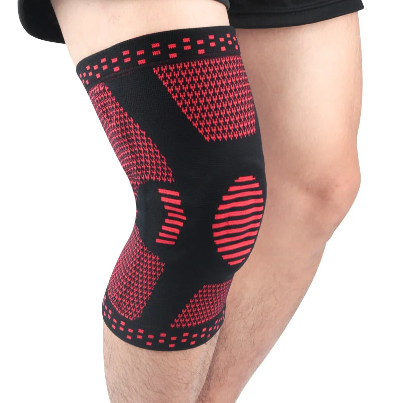 Advanced Nylon Knee Compression Support Brace Sleeve Protector with Silicon Pads for Fitness Sports Gym Exercise Weightlifting