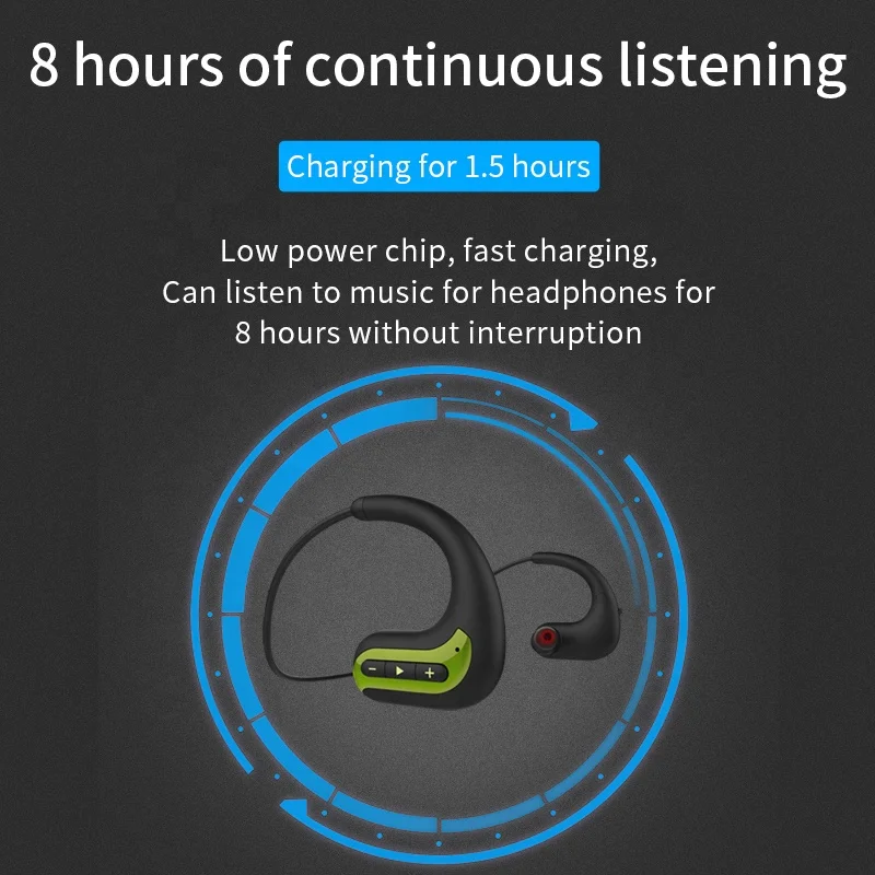 Professional Sports Bluetooth Head Sets Waterproof Earbuds Built In Microphone Wireless Headset For Mobile Phones Tablet PC