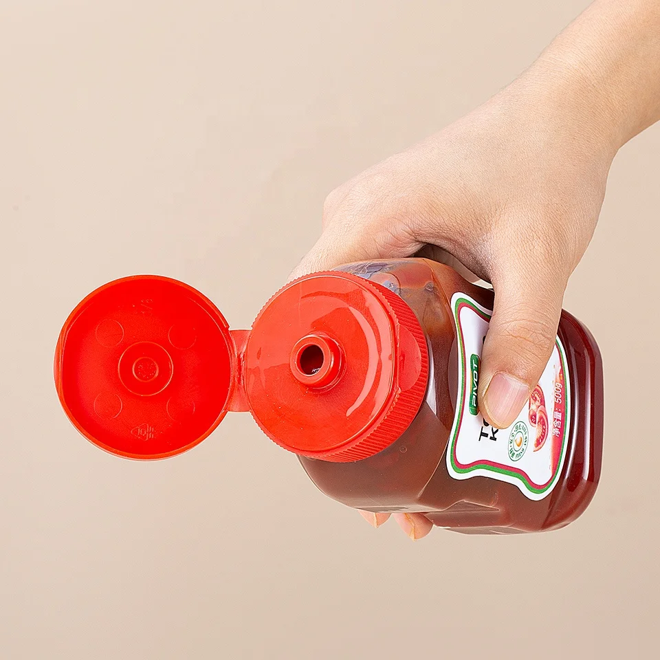 square 10oz 12oz  upside down sauce dispenser tomato salad dressing squeeze plastic ketchup bottle