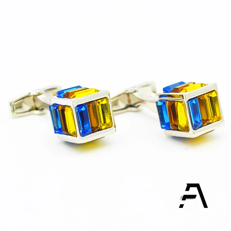 Jewelry Inlay cufflinks Cube Design