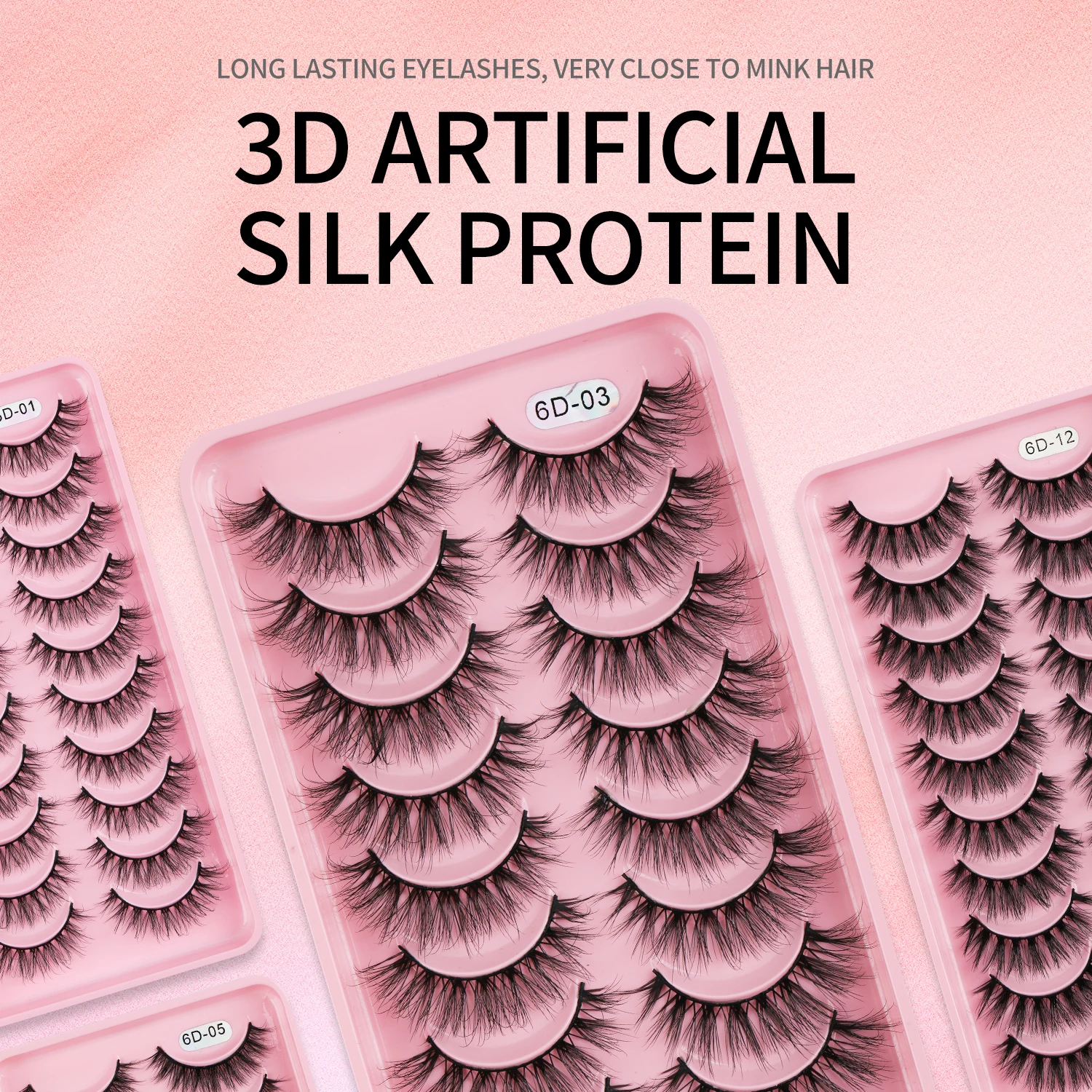 Full strip fluffy style lash extensions cat eye lash strips faux mink natural lashes 6D eyelashes