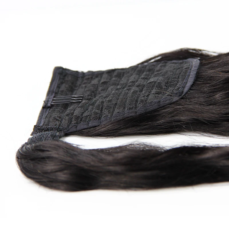 Natural Wrap Around Drawstring Ponytail 100% Virgin Human Hair Silky Straight, Remy Brazilian Human Hair Ponytails