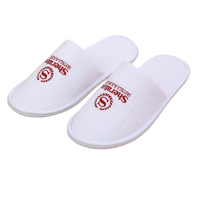 Cloth Closed Toe slippers hotel personalized waffle slipper pantuflas de hotel por mayor woman slipper for hotel