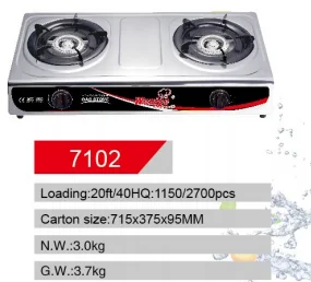 OEM China low price home use kitchen stainless steel gas stove 2 burners for cooking