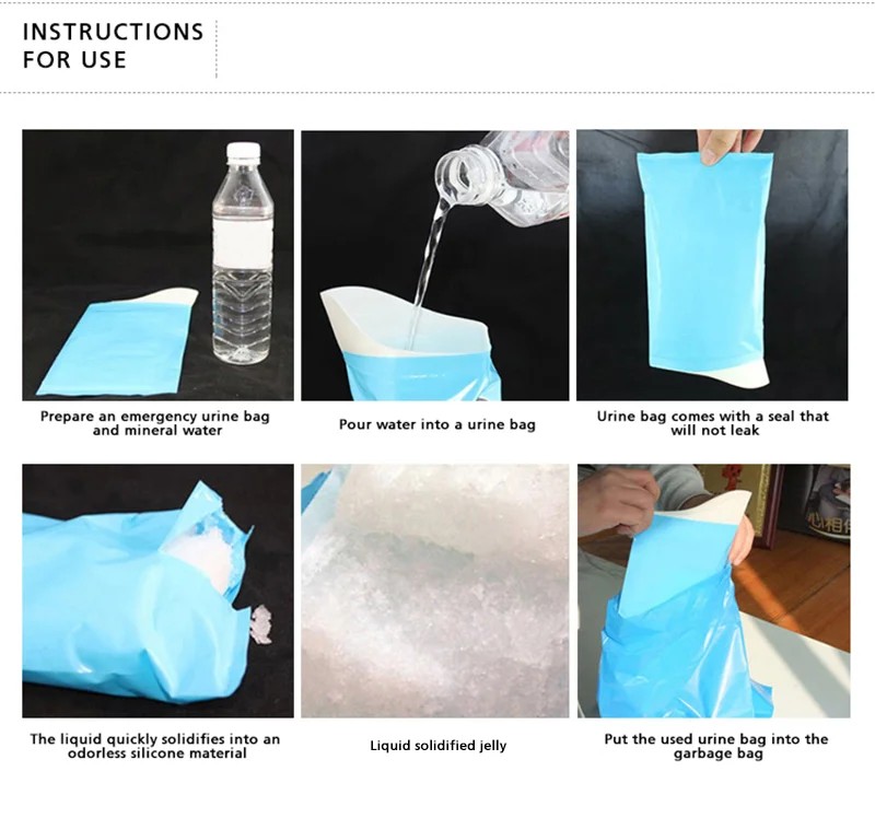 Outdoor emergency urinate bag disposable urinal bag emergency portable car urinal bag