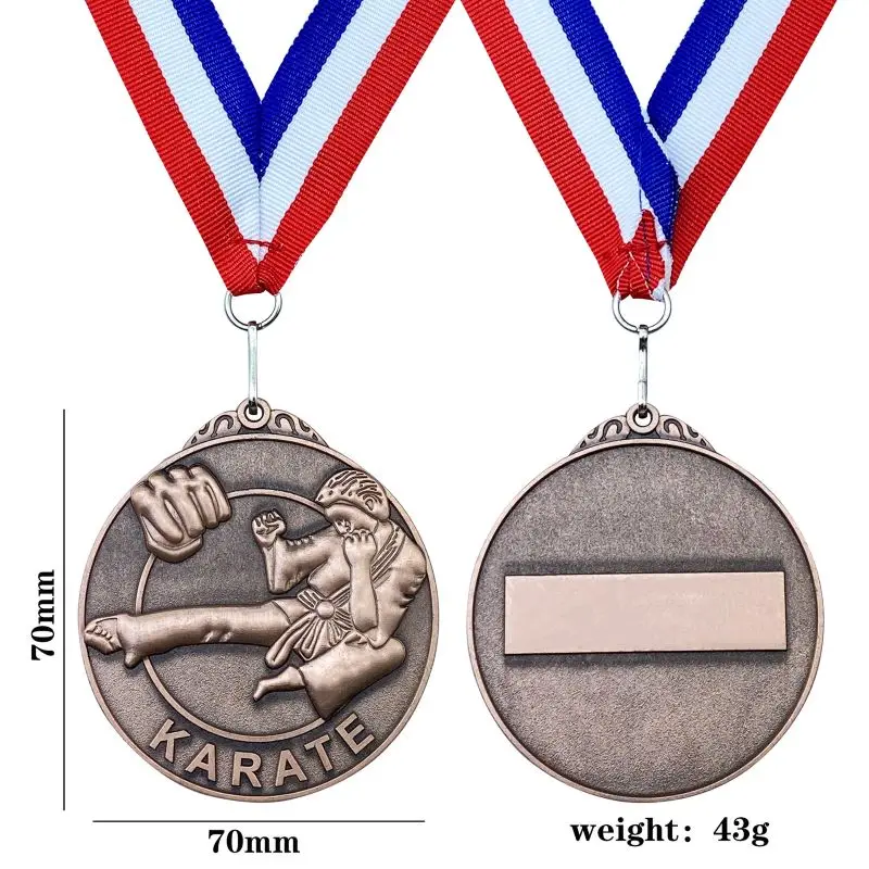 Keys Us  And Ribbons Handball Medals Custom Logo Gold Key Blank Metal Sports Karate Medal