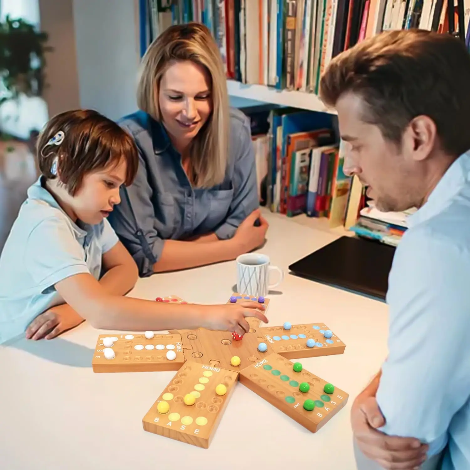 Unisex Portable Wooden Board Games Marble Games for 2-4 Years Family Friends Party Game Nights with 4 and 6 Players