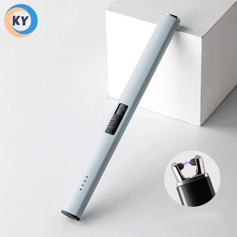 Electric Arc Lighter Battery display Electric USB kitchen Lighter Strong wind resistance Multi colors Lighter