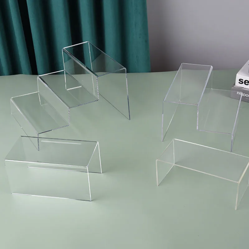 Hot Sell Clear U Shape Display Riser clear acrylic tabletop Stand Strong Acrylic shelf risers for toys bag shoe cosmetics