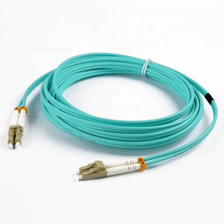 Customized Length Jumper LC/UPC-LC/UPC Duplex Connectors Multimode OM3 50/125 Fiber Optic Patch Cable