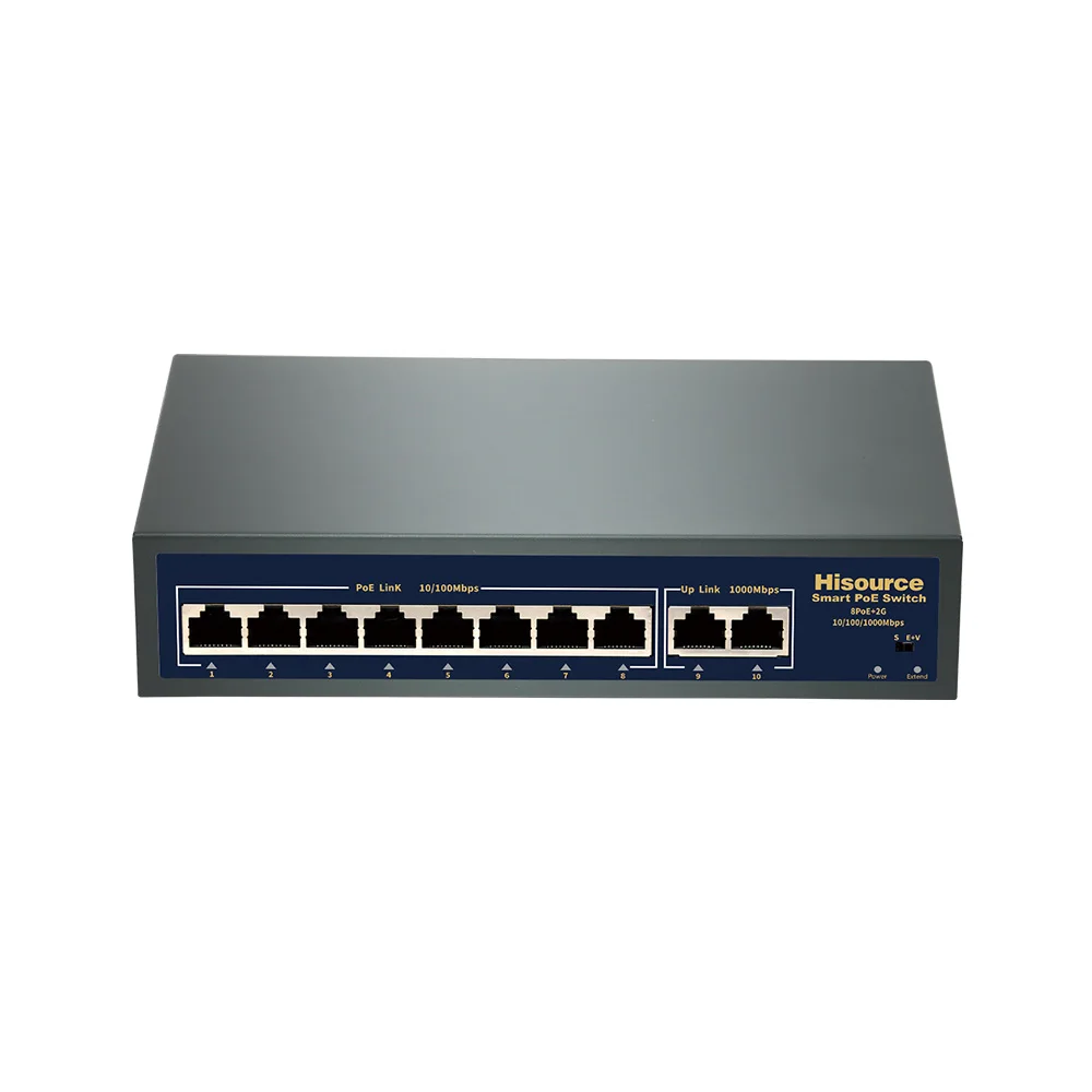 New Arrivals 8 Port Unmanaged PoE Switch 8 POE  Ports 2 Uplink Support 802.3af/at, 60W  Network Switch