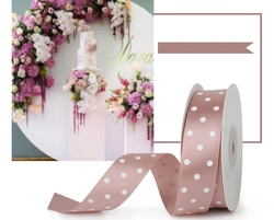 Satin Ribbon Factory Stocked Wholesale 100% Polyester Ribbons Dots Printed