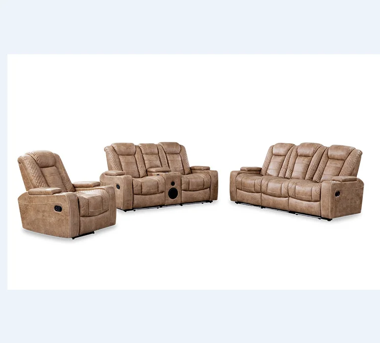 
New design American style swivel home cinema manual Leather recliner sofa set with audio 