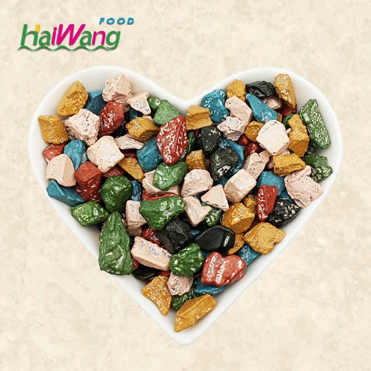 China Manufacturer Halal Candy Colorful Heart Chocolate Bean Heart Shape Chocolate Button