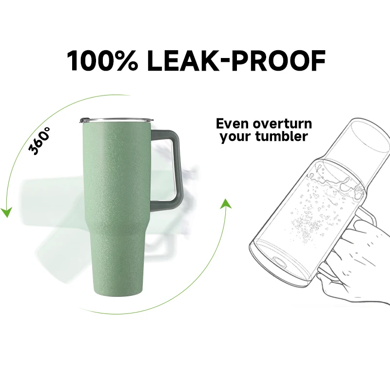 ODM New Design Arrival 40oz Double Stainless Steel Wall Vacuum Insulated Wine Tumbler With Handle And Straw