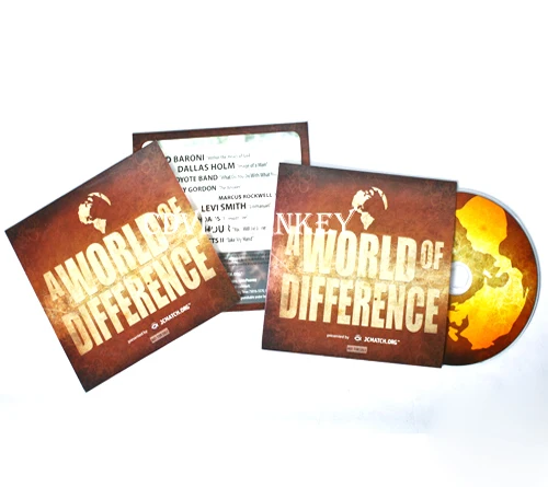 cd replication with printed cardboard sleeve packaging by shrinking wrapped