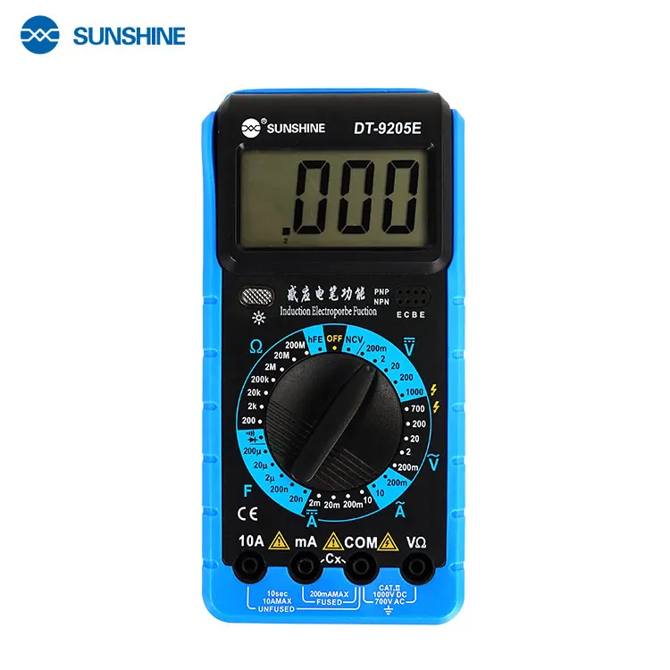 SUNSHINE DT-9205E Digital Multimeter AC/DC Voltage Current Resistance Capacitance Tester Handheld test instrument Power Tools