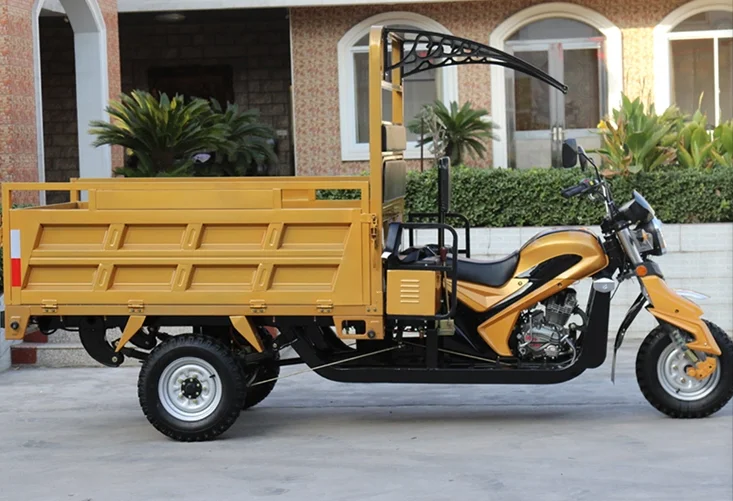 Dump Tricycle Motorcycle Cargo 150cc 200cc Moto Cargo Tricycle Agricultural Three Wheeled Motorcycle