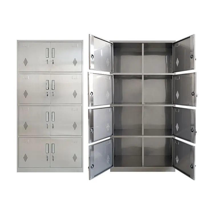 staff school almirah 8 door hostel employes compartment europe home using clothes metal stainless cabinet storage locker steel